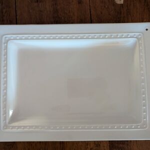 Nora Fleming White Serving Platter - Pinstripe Rectangle Tray